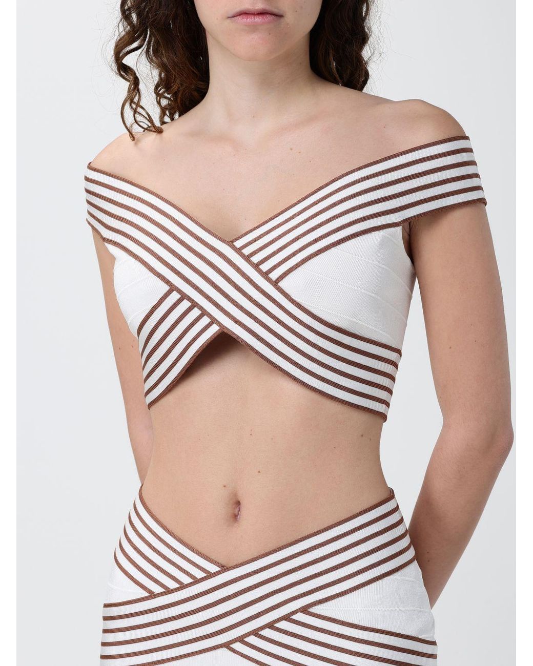 Elisabetta Franchi White Cropped Fit Jersey Top