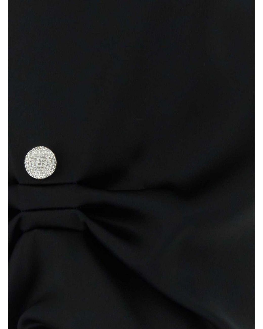 GIUSEPPE DI MORABITO Black Off-Shoulder Top With A Square Neckline And Piercing Detail
