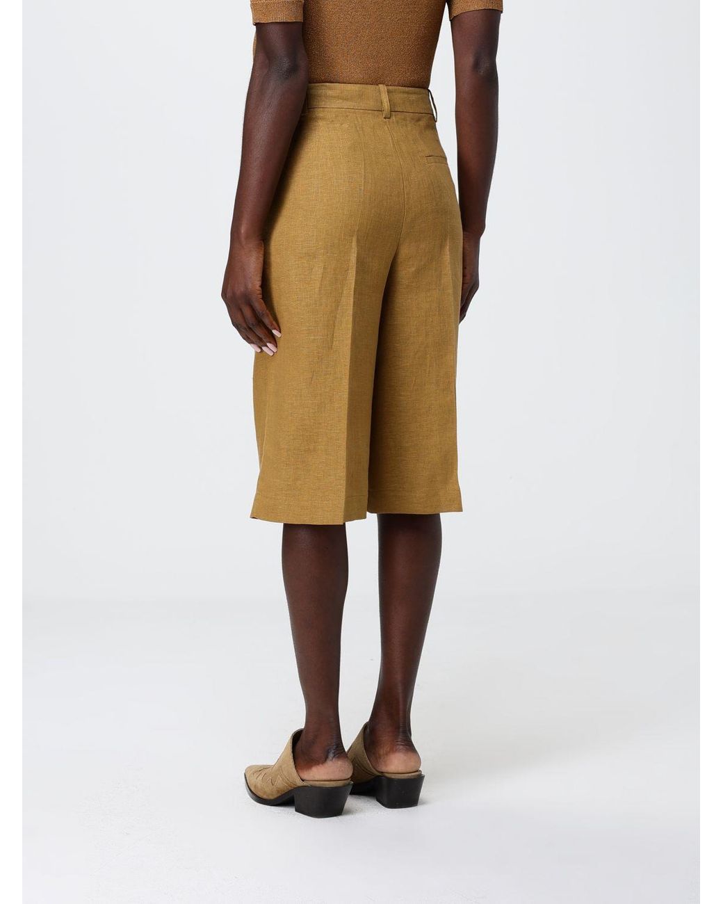 Pinko Natural Linen Blend Chino Shorts