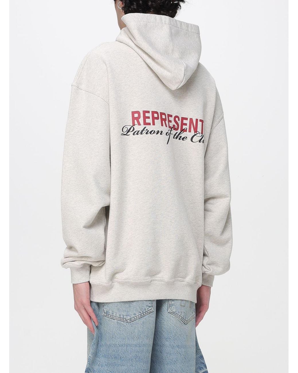Sudadera Con Capucha De Algodón Con Logo Represent de hombre de color White