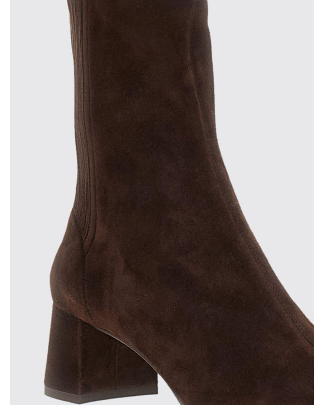 Aquazzura Brown Saint Honorè Suede Ankle Boots With A Mid Heel