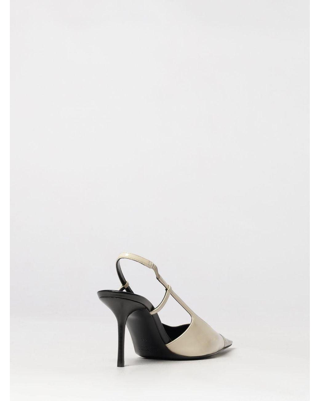 Saint Laurent White Jeanne Ysl Monogram Calfskin Slingback Pumps