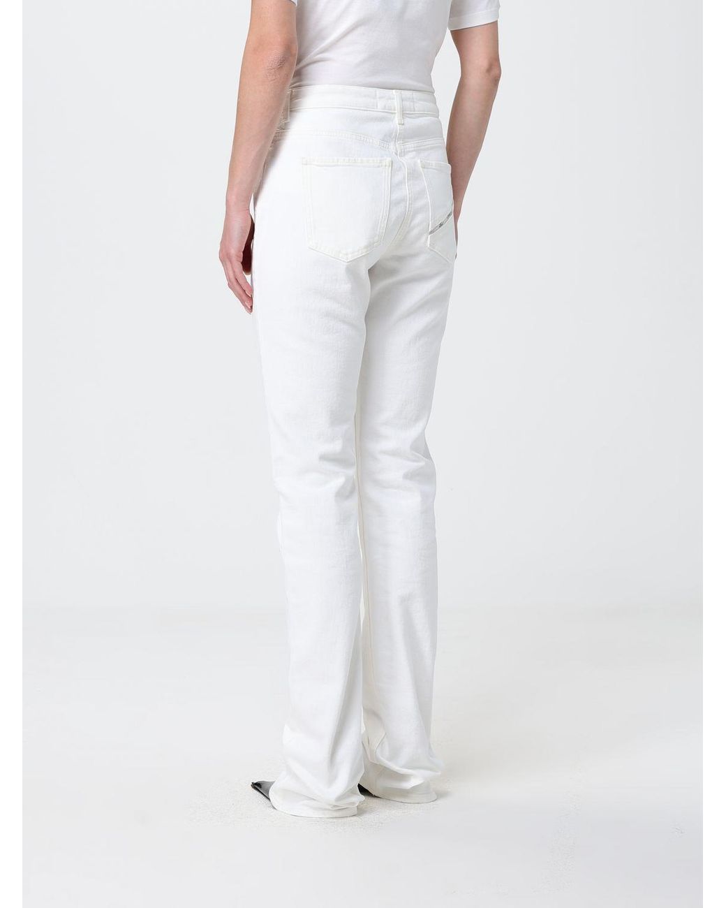 Elisabetta Franchi White Stretch Denim Slim Fit Jeans