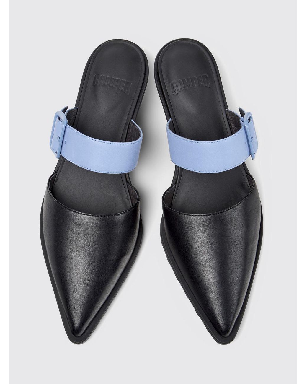 Camper White Anita Leather Mules