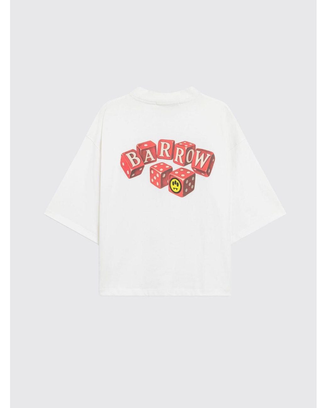 Barrow White Relaxed Fit Cotton T-Shirt With Contrasting Logo for men