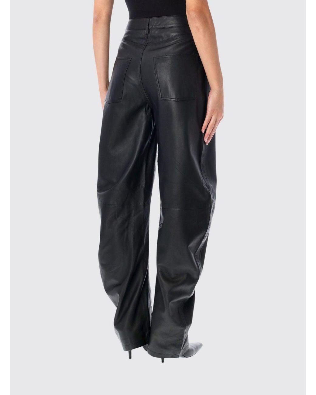 ROTATE BIRGER CHRISTENSEN Blue High-Waisted Wide-Leg Trousers