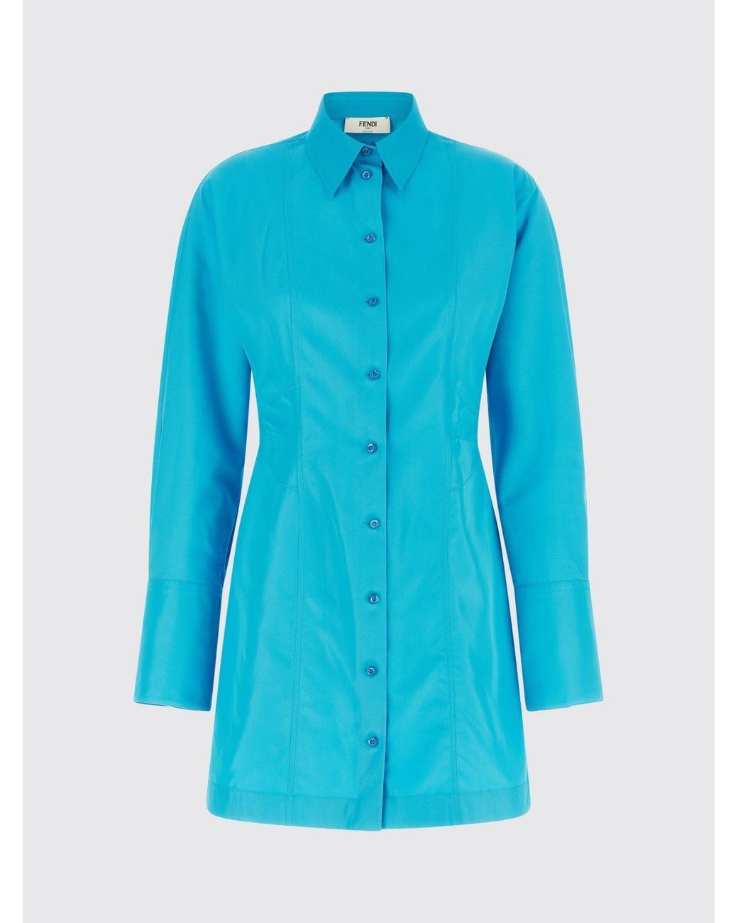 Fendi Blue Nylon Chemisier Dress
