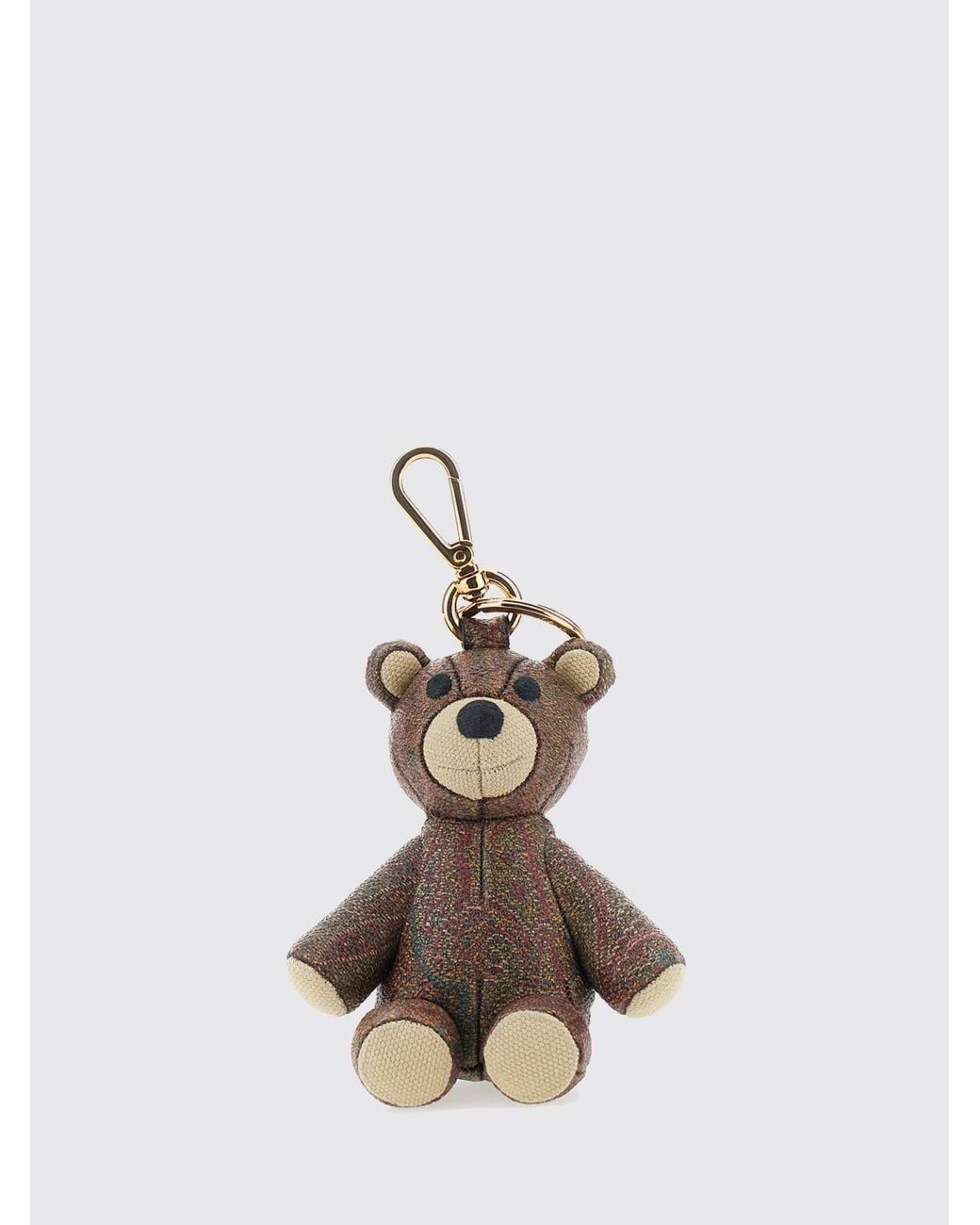 Etro White Teddy Bear-Shaped Keychain