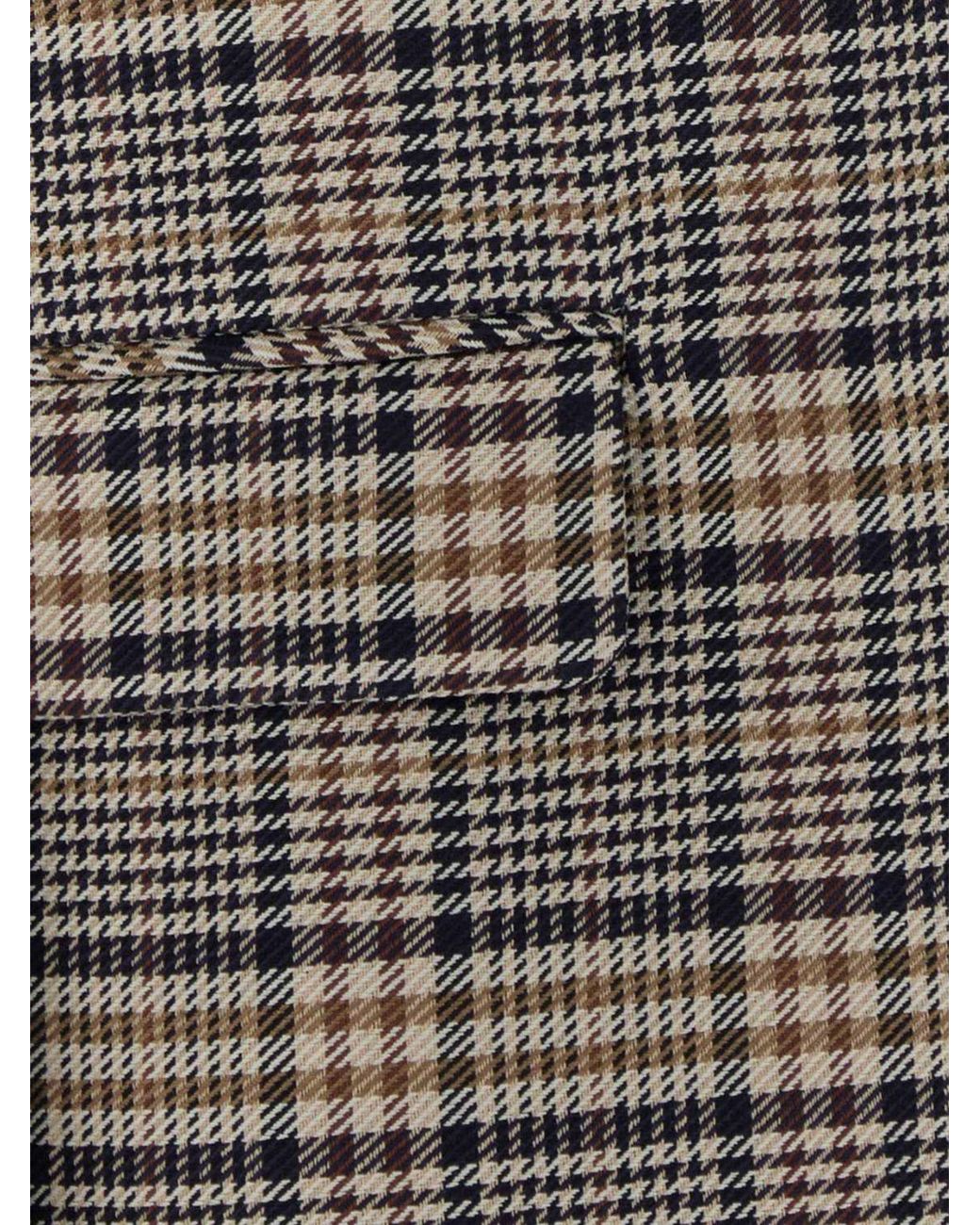 Anine Bing Brown Relaxed Fit Single-Breasted Tartan Viscose-Blend Blazer