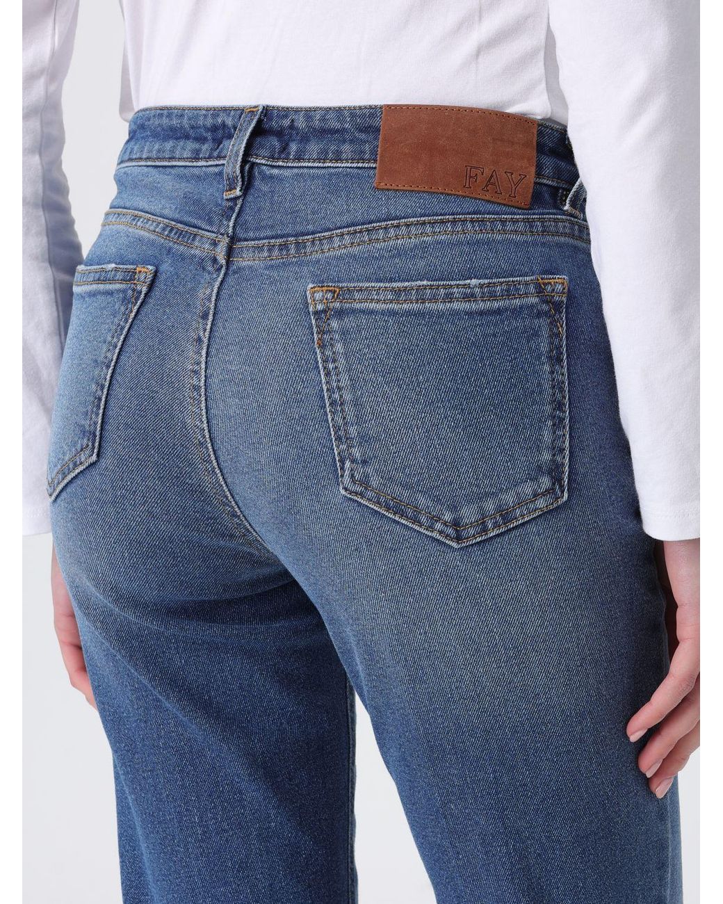 Fay Blue Flared Stretch Denim Jeans