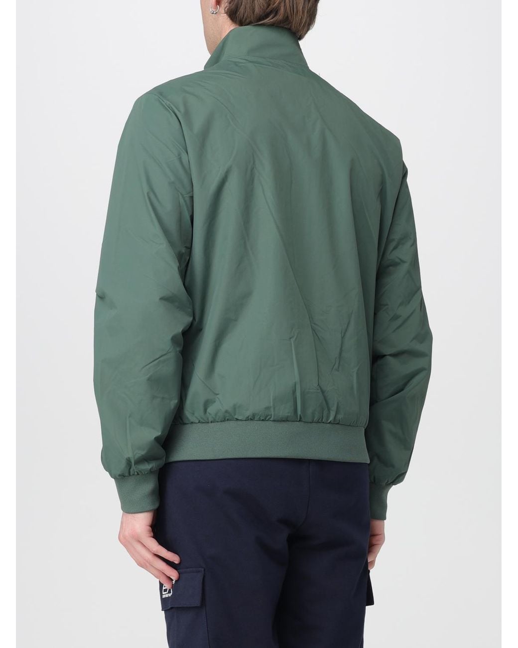 EA7 Green Polyester Jacket With Logo for men