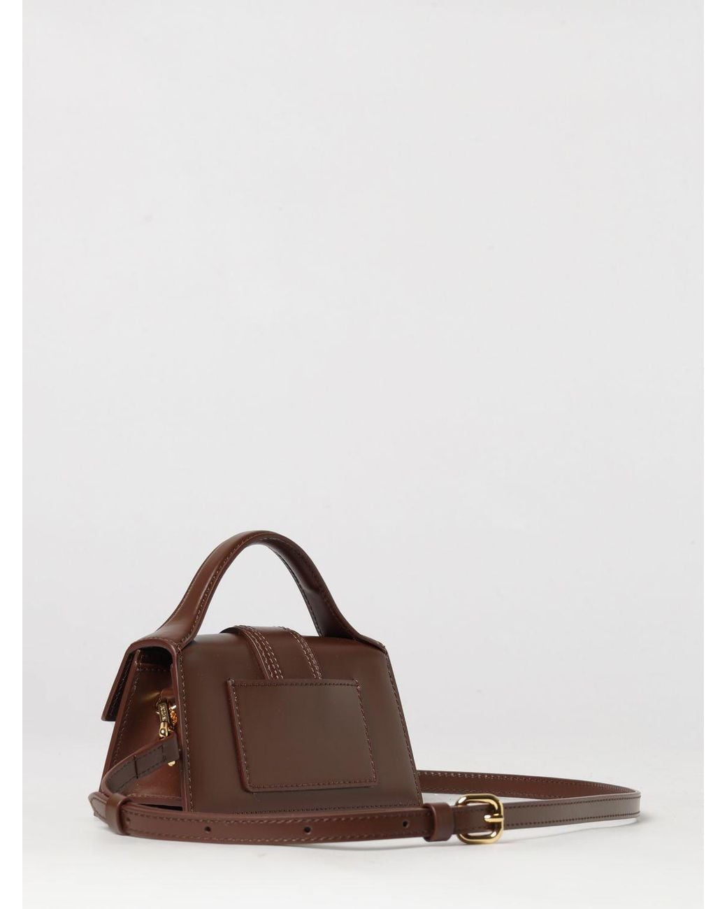 Jacquemus Brown Bambino Calfskin Leather Mini Bag With Logo Lettering