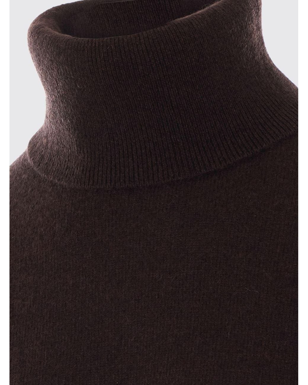Jersey De Cuello Alto De Puro Cachemir Con Manga Larga Y Ribetes Acanalados Not Shy de color Brown