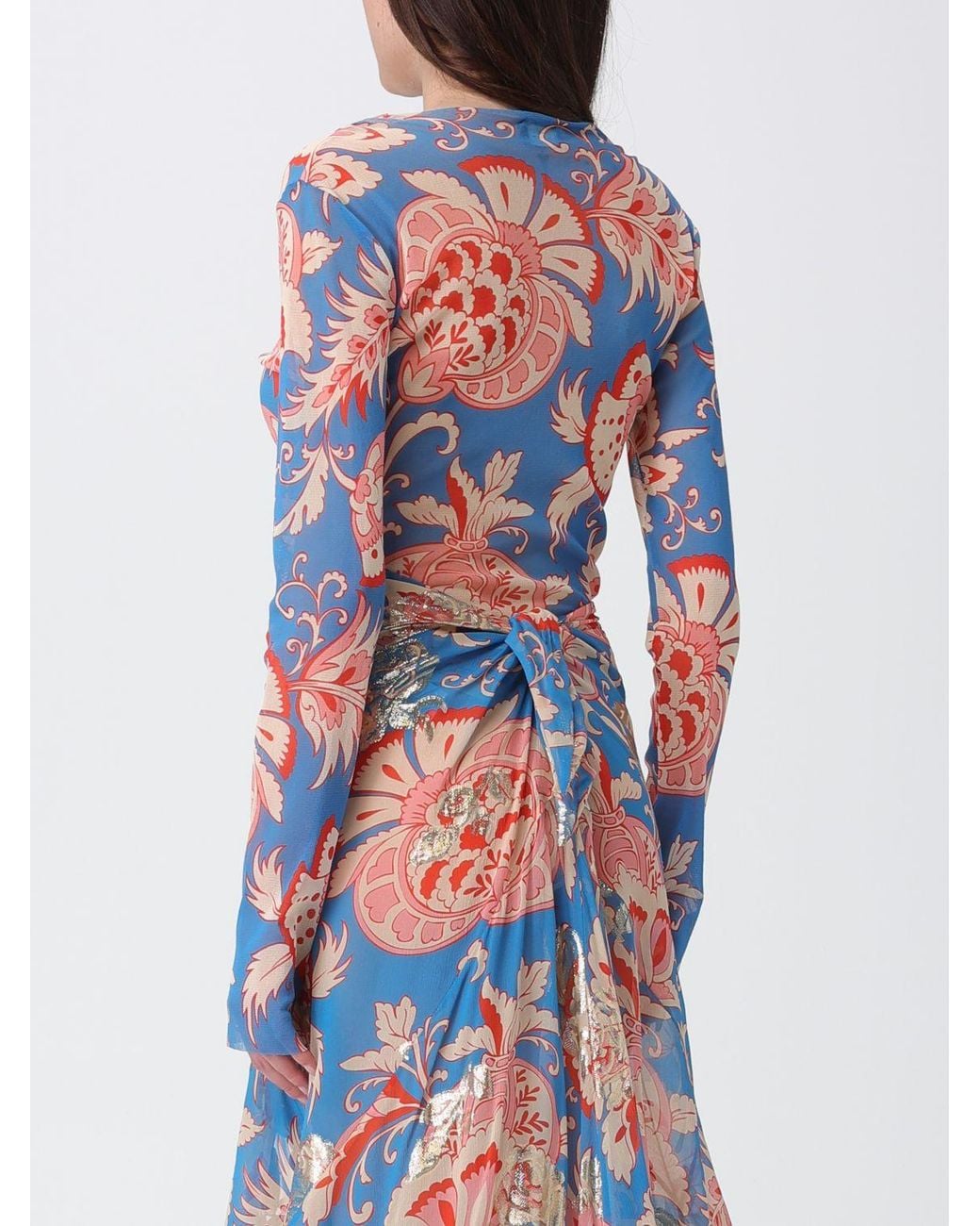 Etro Red Long-Sleeved Printed Top