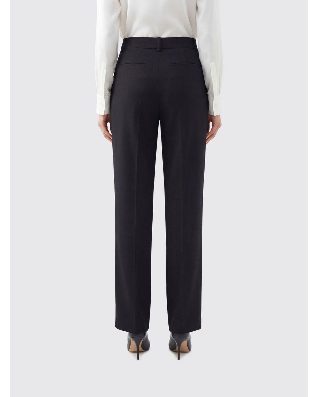 Victoria Beckham Blue Virgin Wool Blend Tailored Trousers