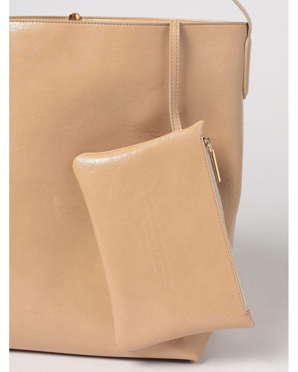THEMOIRÈ Natural ThemoirÈ Zoe Vegan Leather Shoulder Bag With Removable Pouch