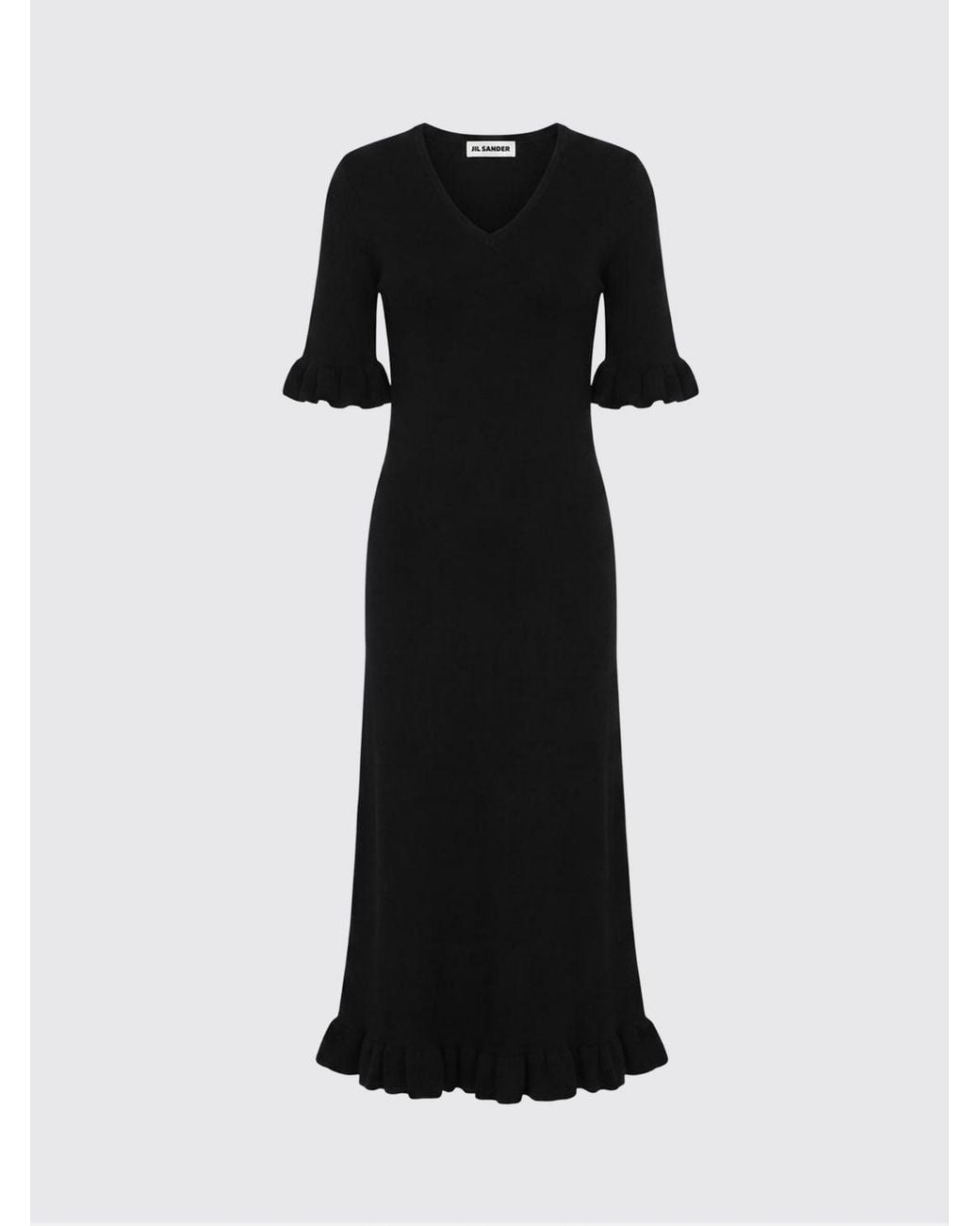 Jil Sander Black Knit Midi Dress