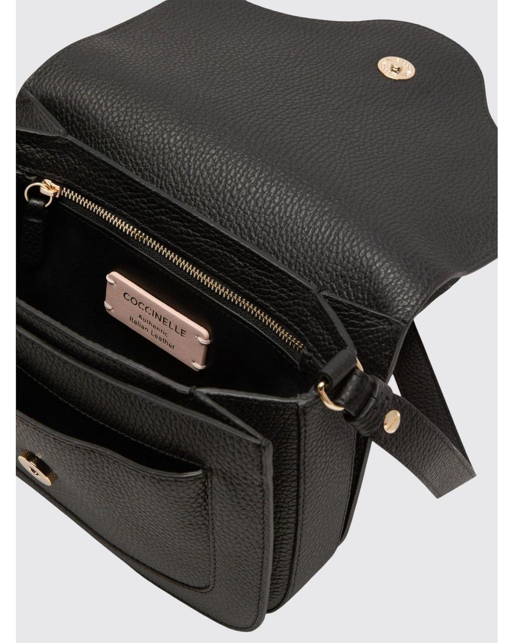 Coccinelle Black C-Me Hammered Leather Bag