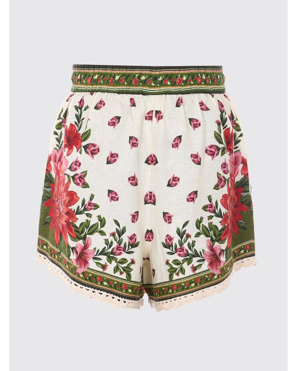 Farm Rio Black Floral Linen Shorts