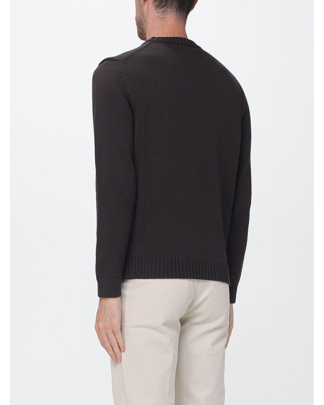 Zanone Black Slim Fit Crewneck Jumper for men