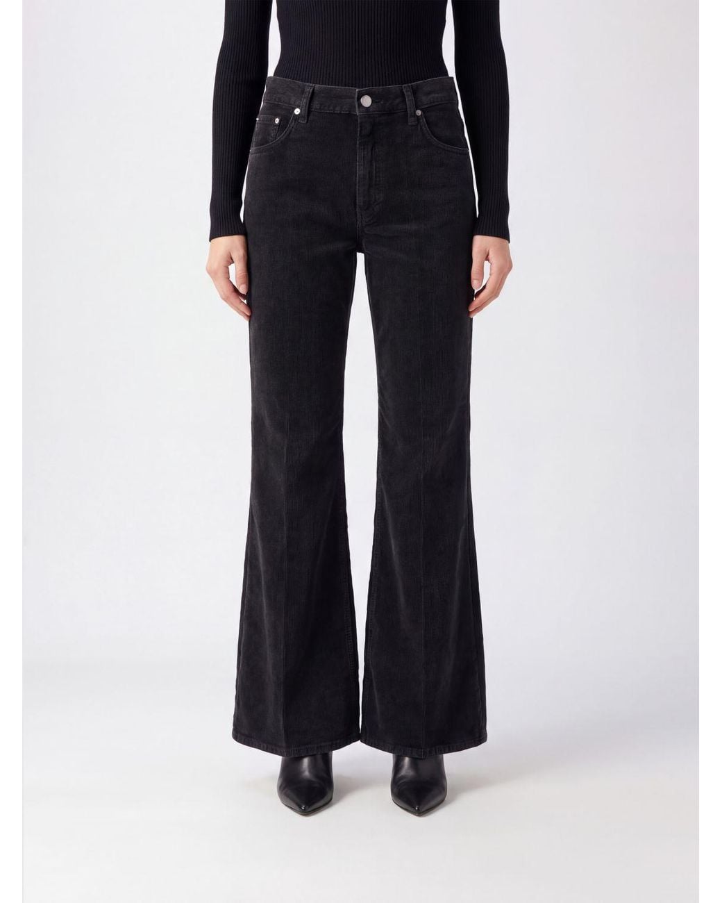 Haikure Black Clara Mid-Rise Flared Corduroy Jeans