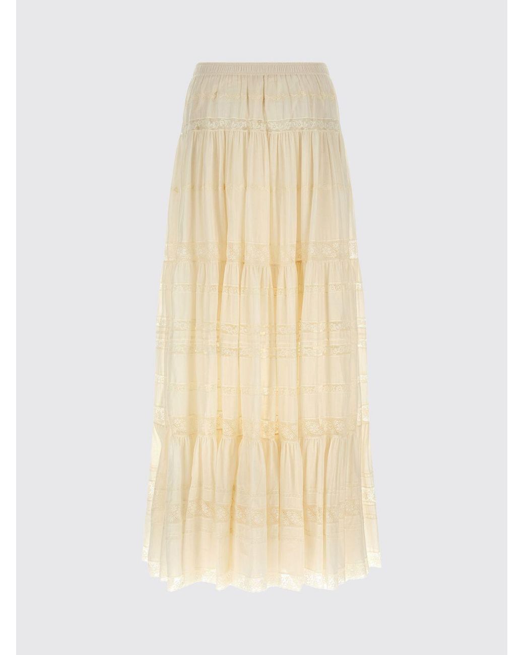 Ermanno Scervino Natural Cotton Skirt With Flounce