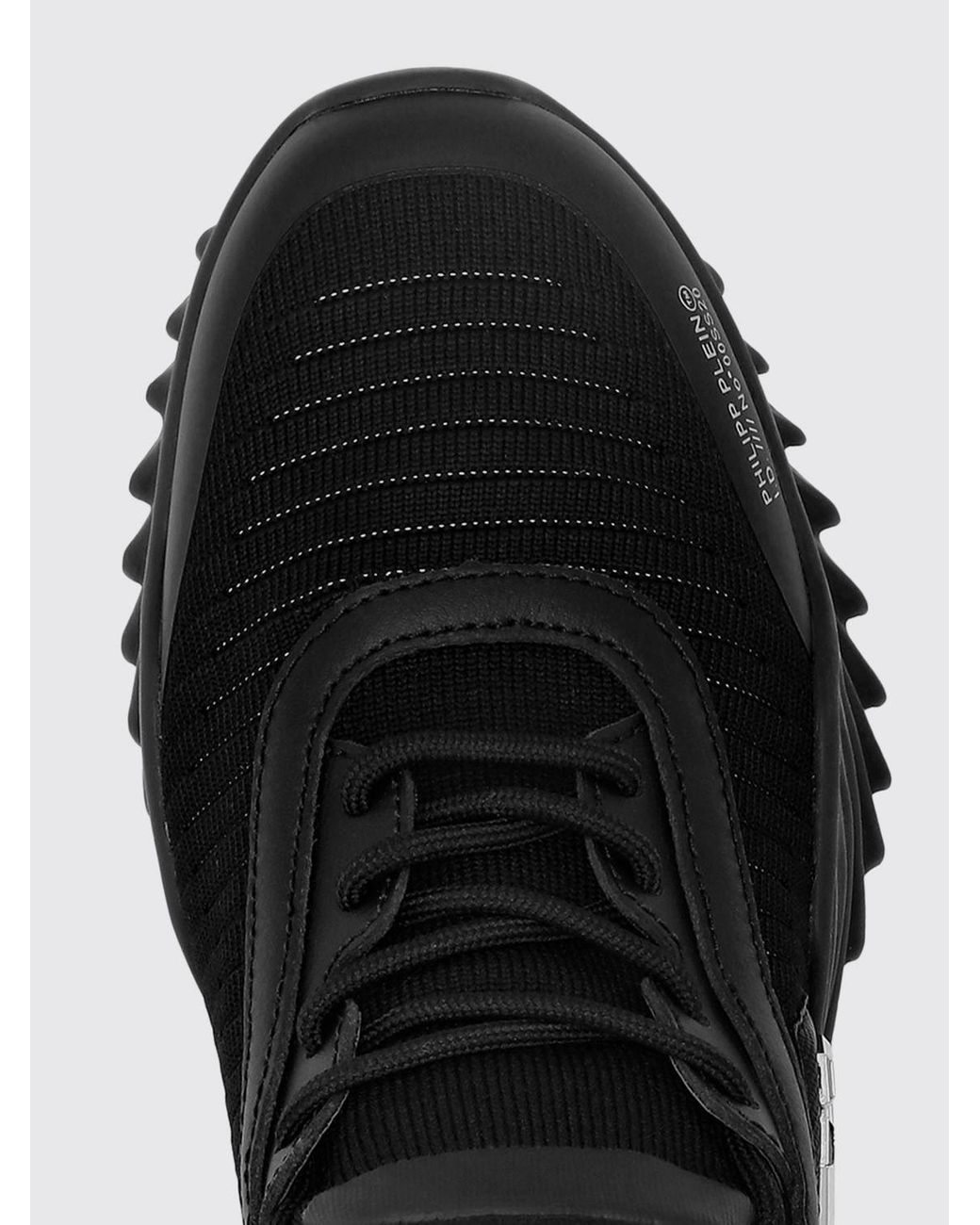 Philipp Plein Black Hexagon Runner Low-Top Sneakers for men