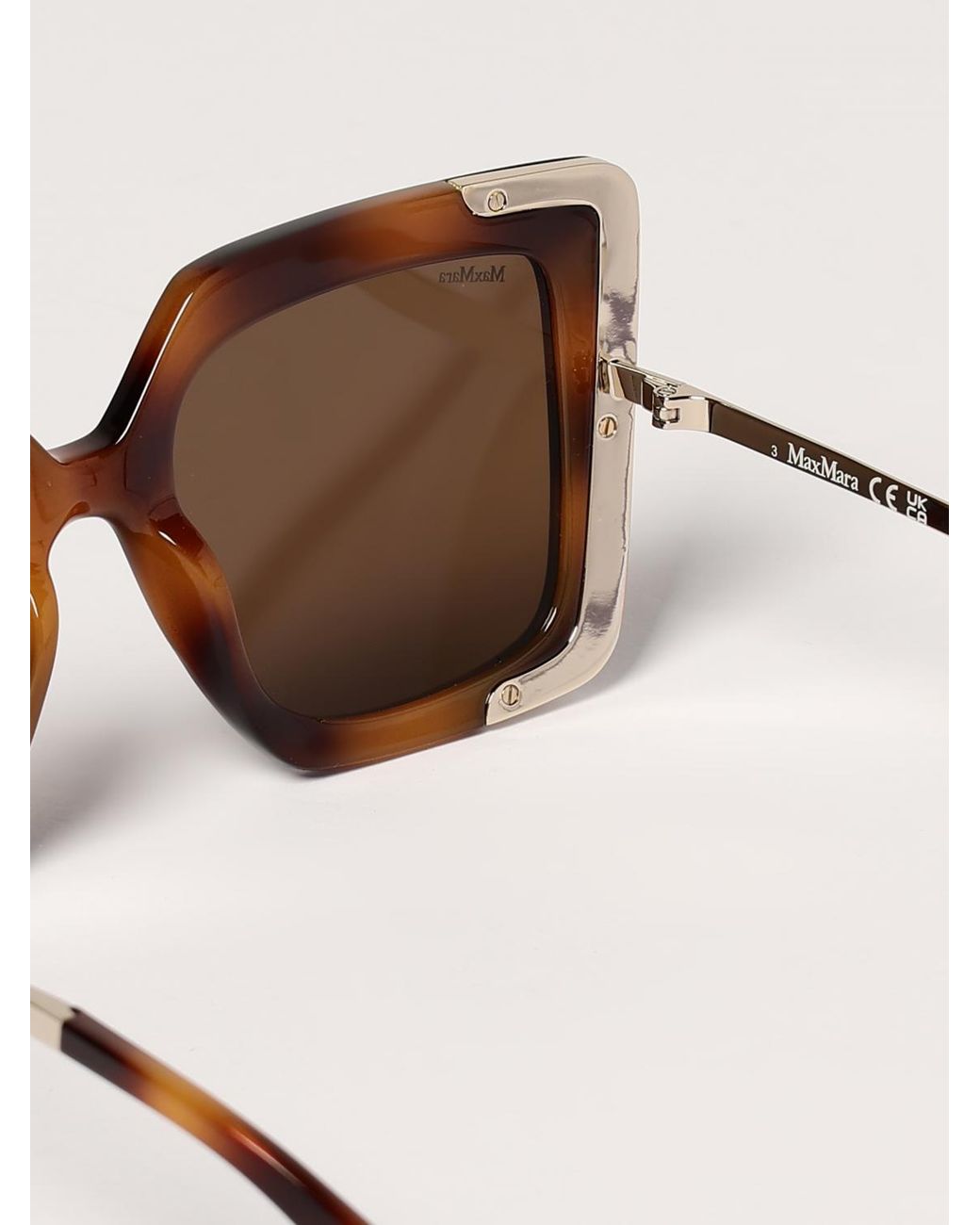 Max Mara Natural Acetate And Metal Sunglasses