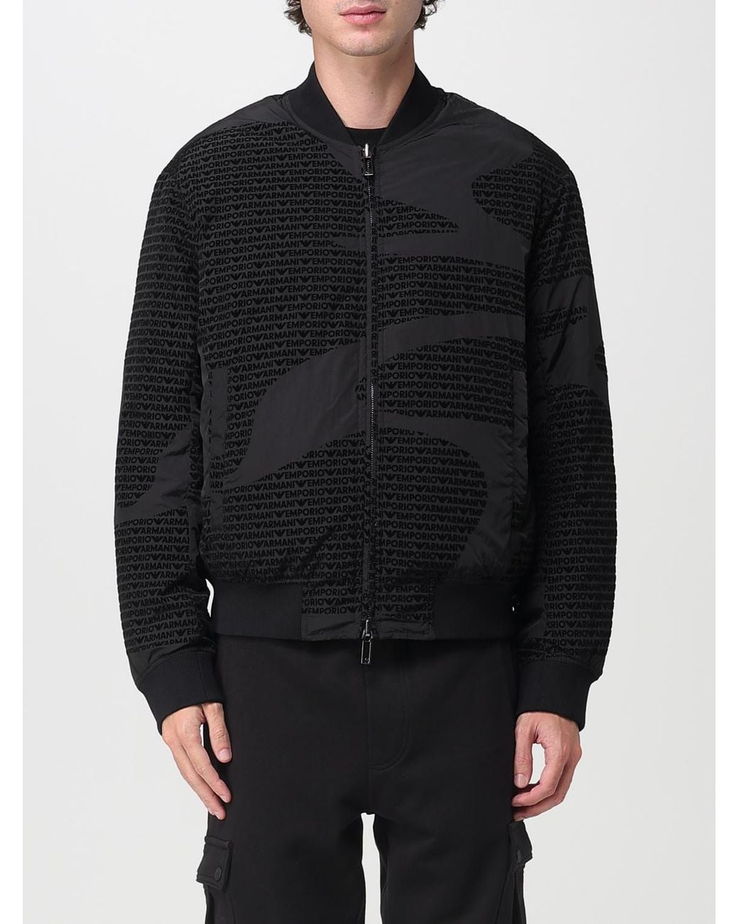 Emporio Armani Black Coat for men