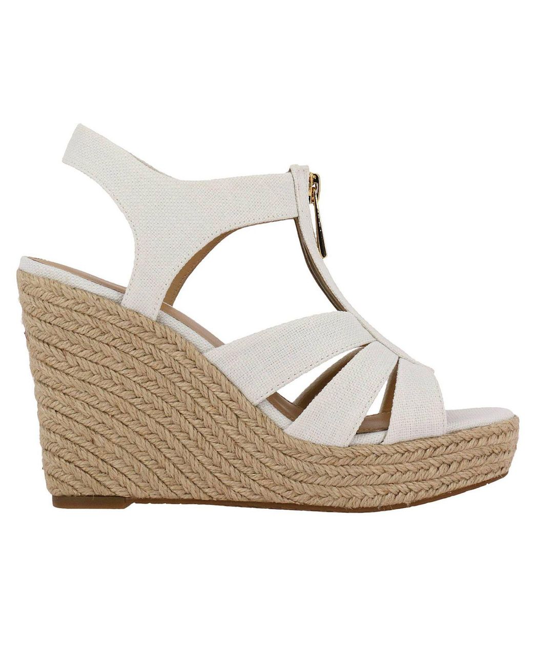 MICHAEL Michael Kors Berkley Wedge Sandals in White | Lyst UK