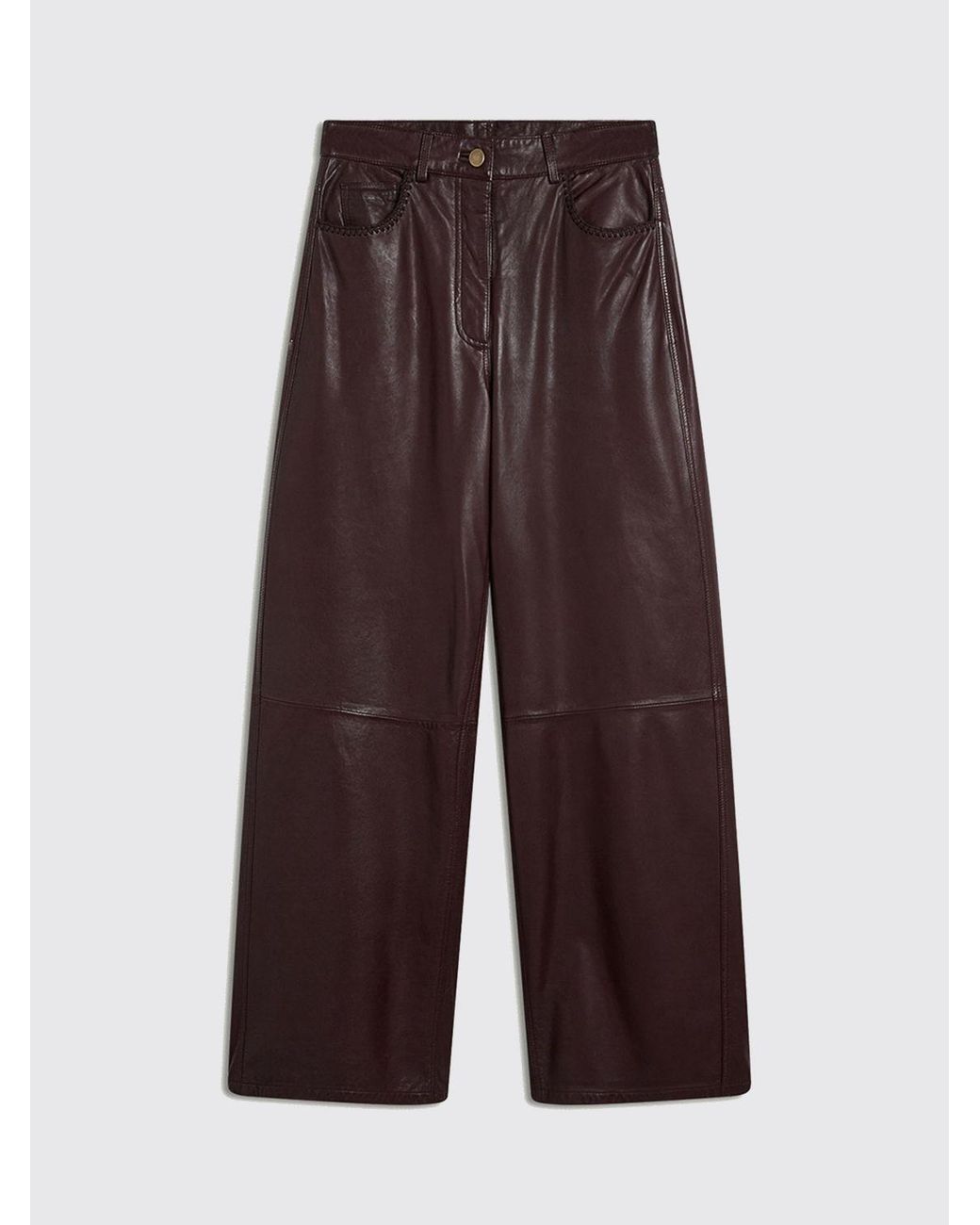 Momoní Purple MomonÌ Aoki High-Waisted Striped Wide Leg Trousers
