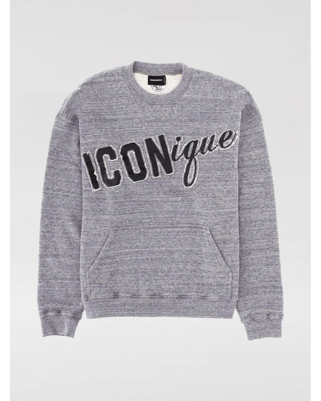 Sudadera De Algodón Con Cuello Redondo Iconigue DSquared² de hombre de color Gray