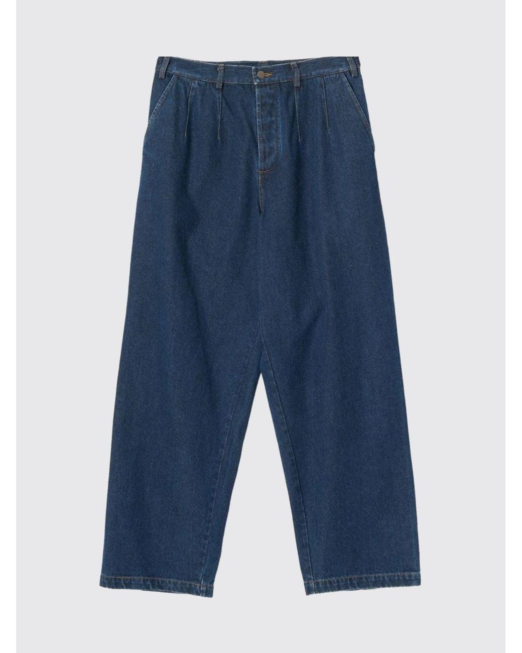 Universal Works Blue Dutch Pleated Wide-Leg Jeans for men