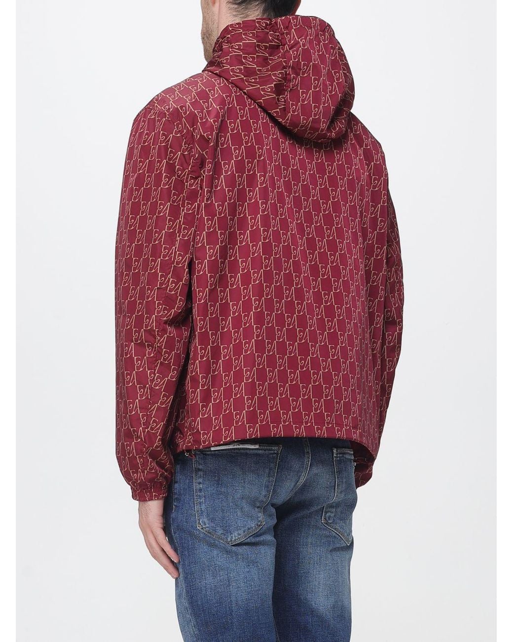 Emporio Armani Red Reversible Windbreaker Jacket for men
