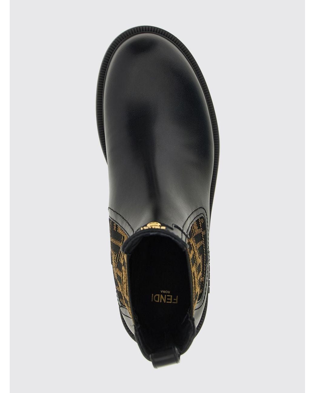Fendi Black Filo Leather Ankle Boots