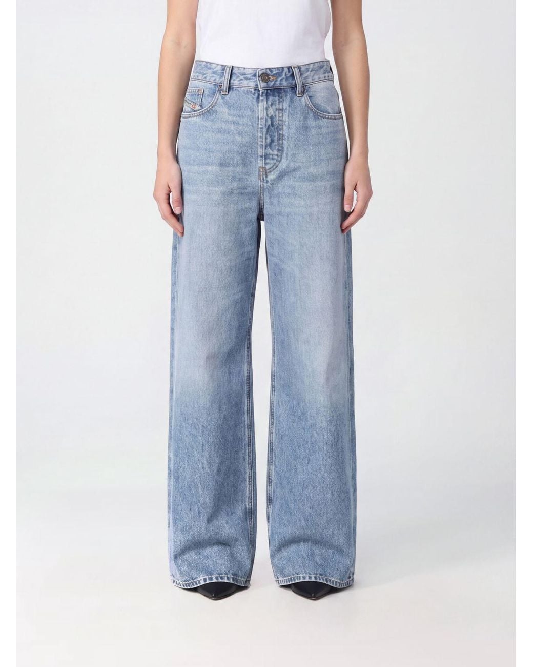 DIESEL Blue 1996 D-Sire Mid-Rise 5-Pocket Wide Leg Jeans