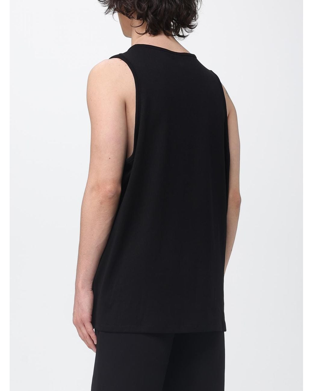 ARMANI EXCHANGE Black Jersey Tank Top With Embroidered Logo for men