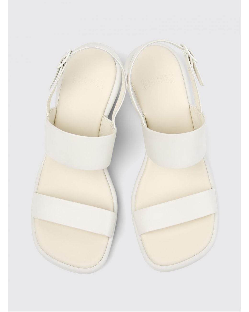 Camper White Louise Leather Sandal