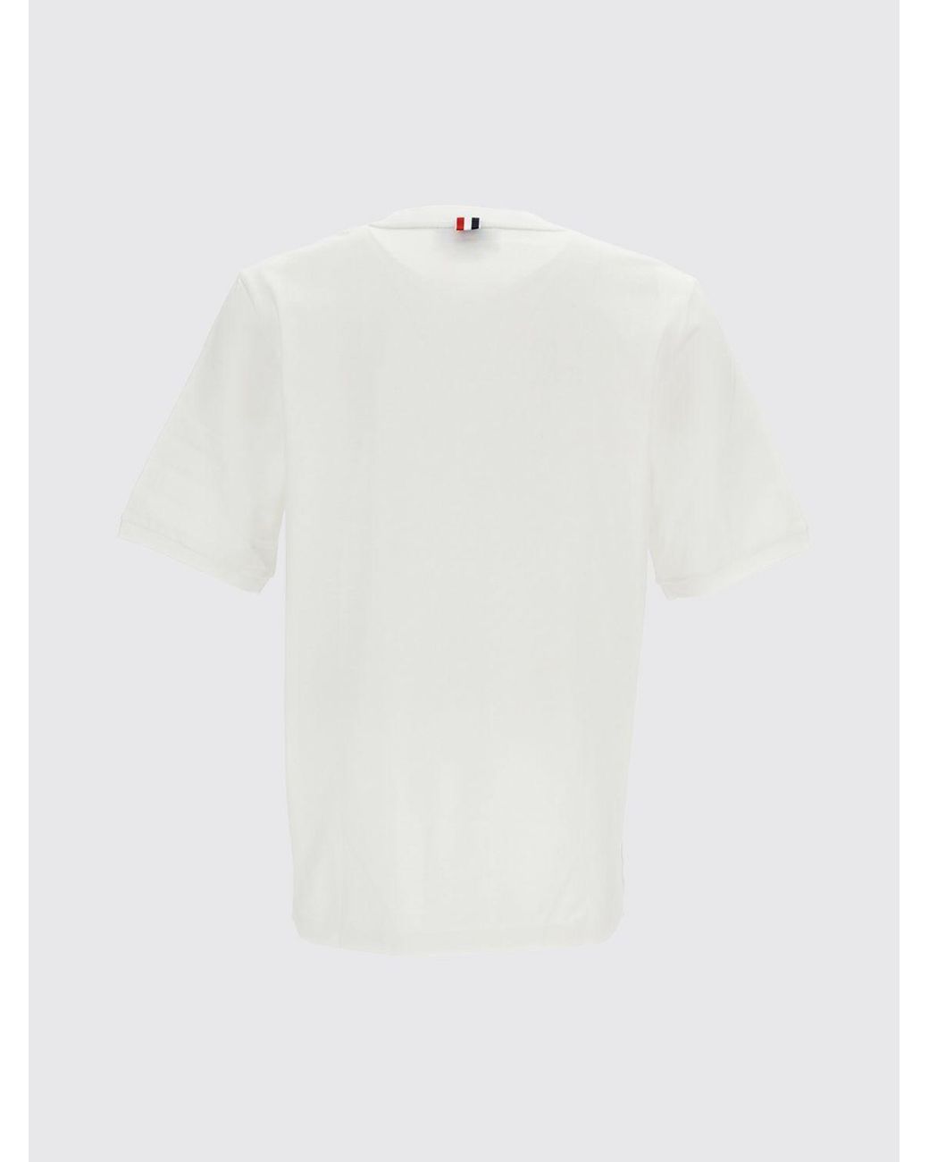 Thom Browne White 4-Bar Cotton T-Shirt With Iconic Sleeve Motif for men