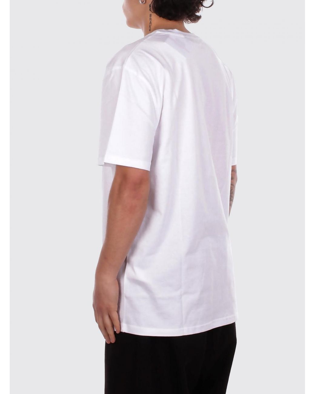 Gcds White Logo Cotton T-Shirt for men