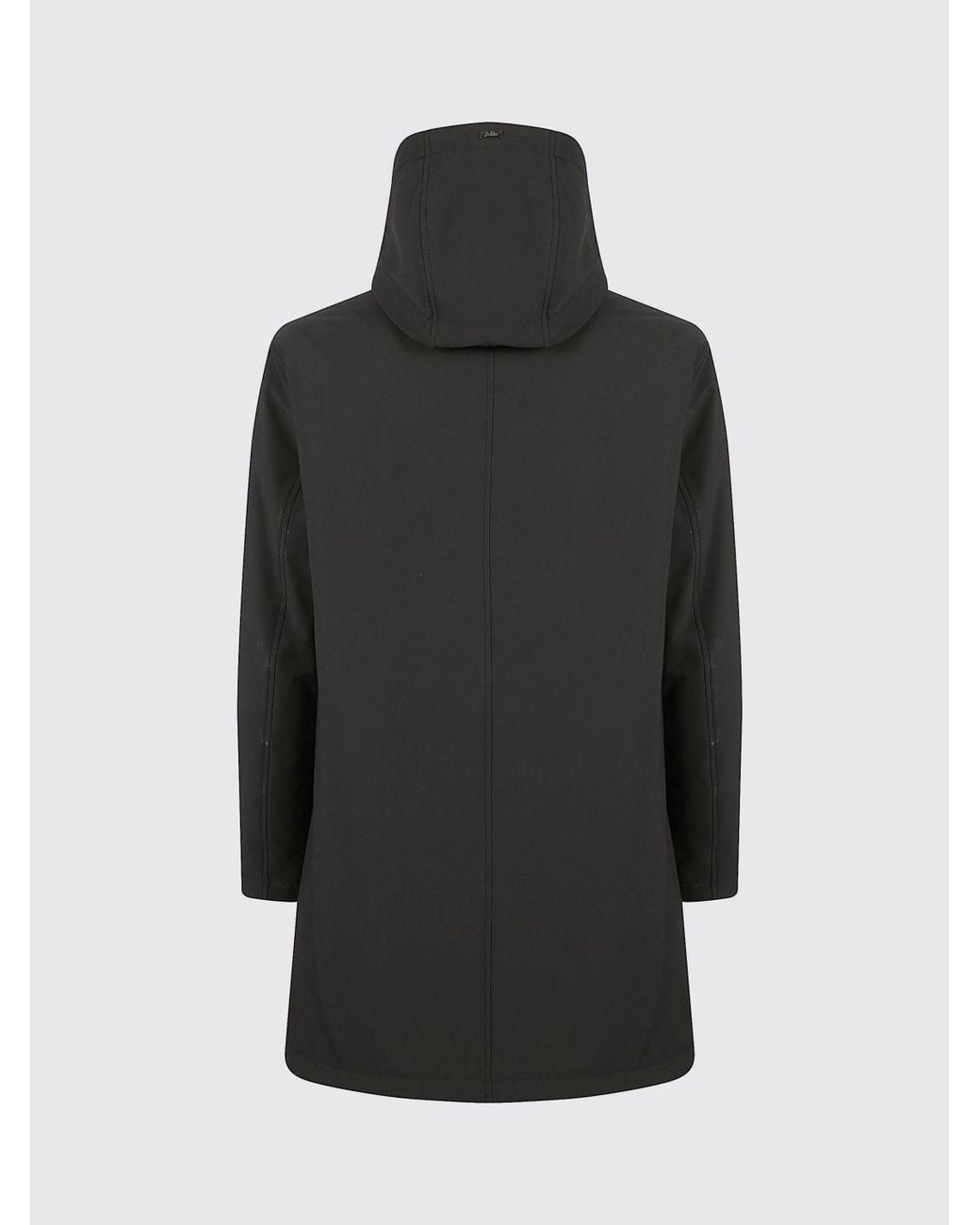 Herno Black Knee-Length Polyester Parka With Adjustable Hood And Fleece Lining for men