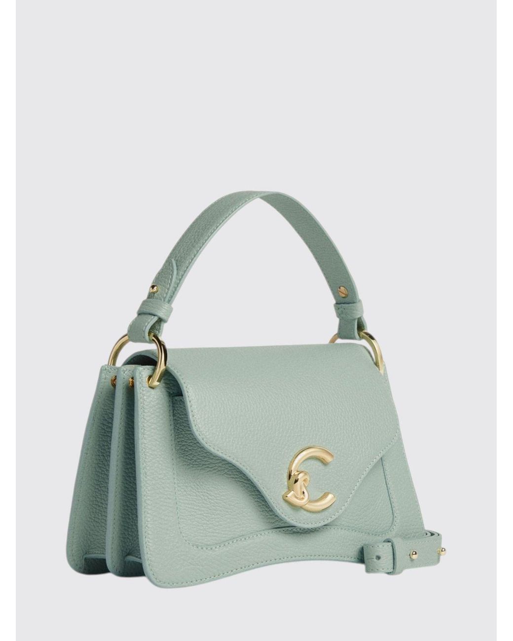 Coccinelle Green C-Me Mini Hammered Leather Bag
