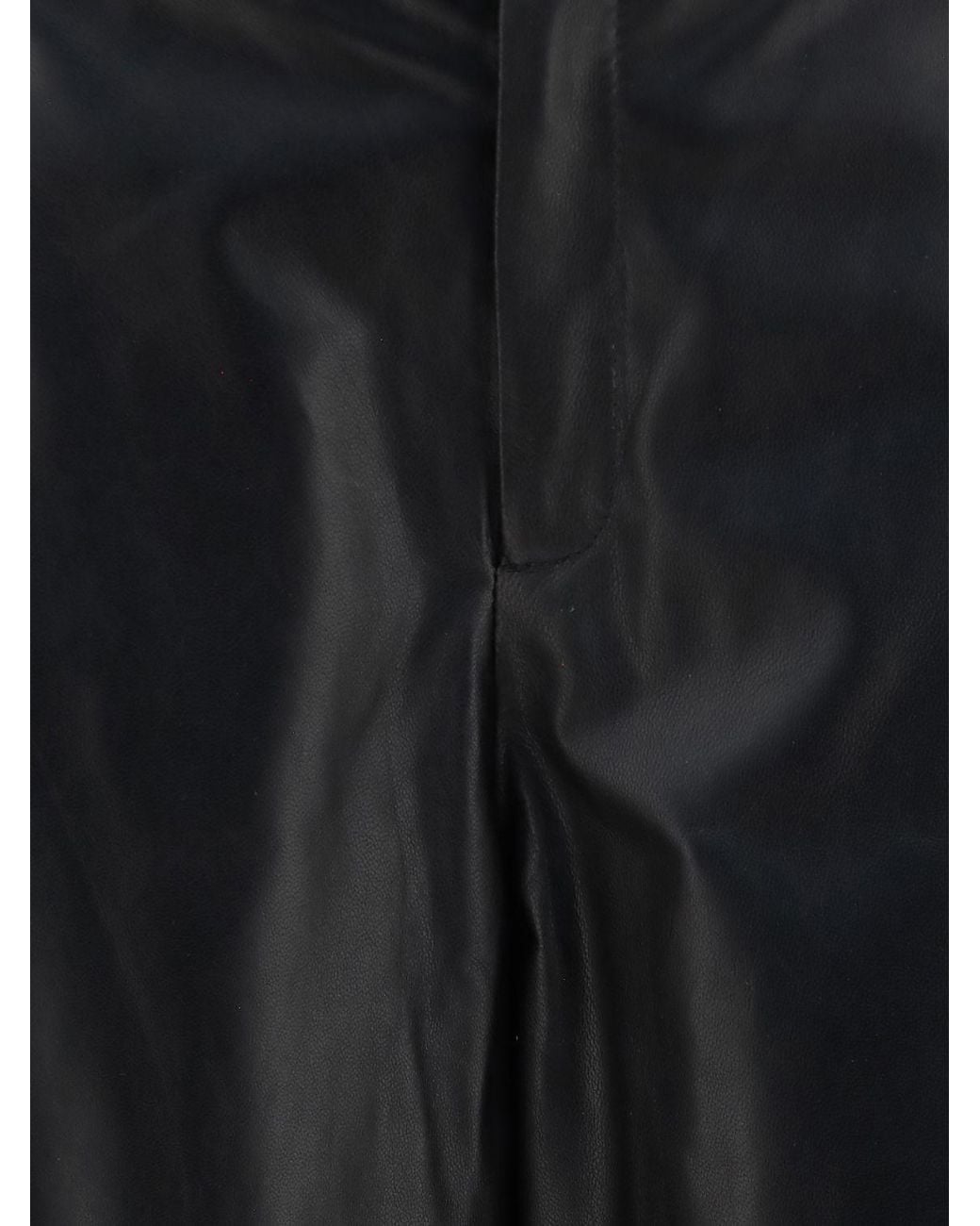 Arma Black Smooth Lambskin Leather Mid-Rise Wide-Leg Trousers