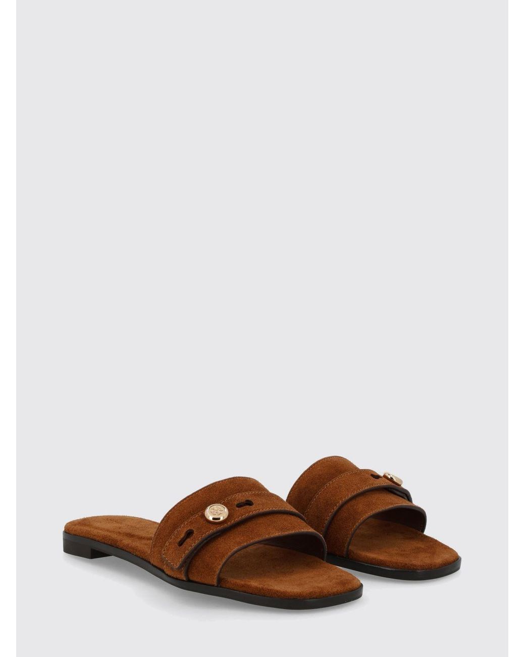 Tory Burch Brown Romy Suede Sandals