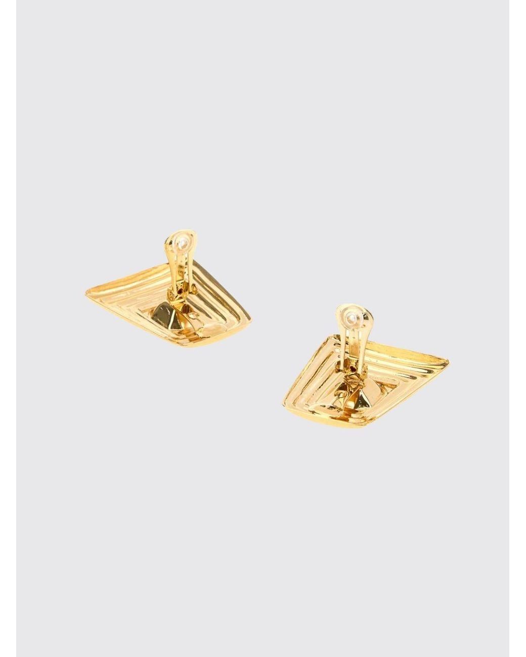 Alessandra Rich Metallic Crystal-Embellished Clip-On Dangle Earrings
