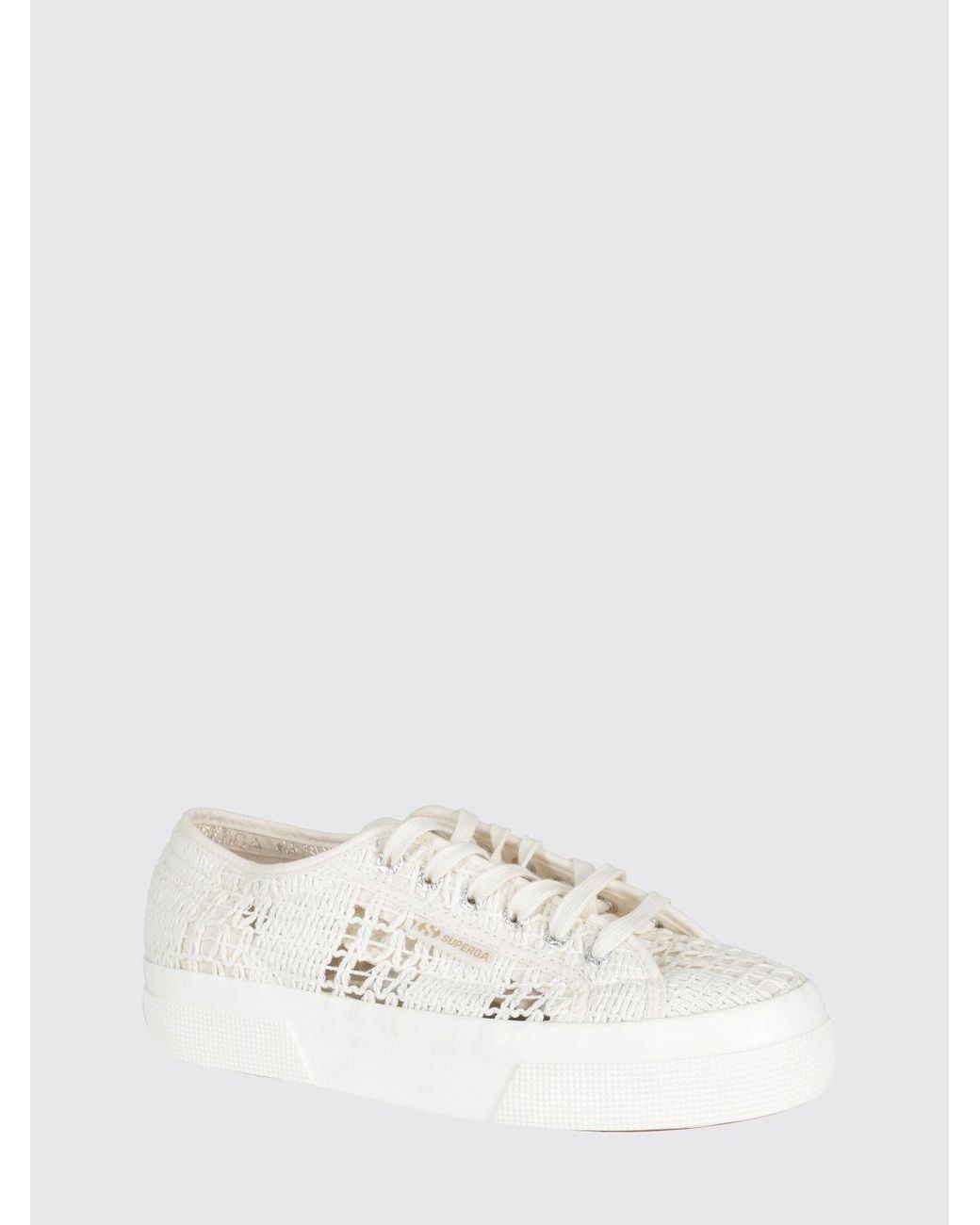 Superga Natural 2740 Platform Crochet Cotton Sneakers
