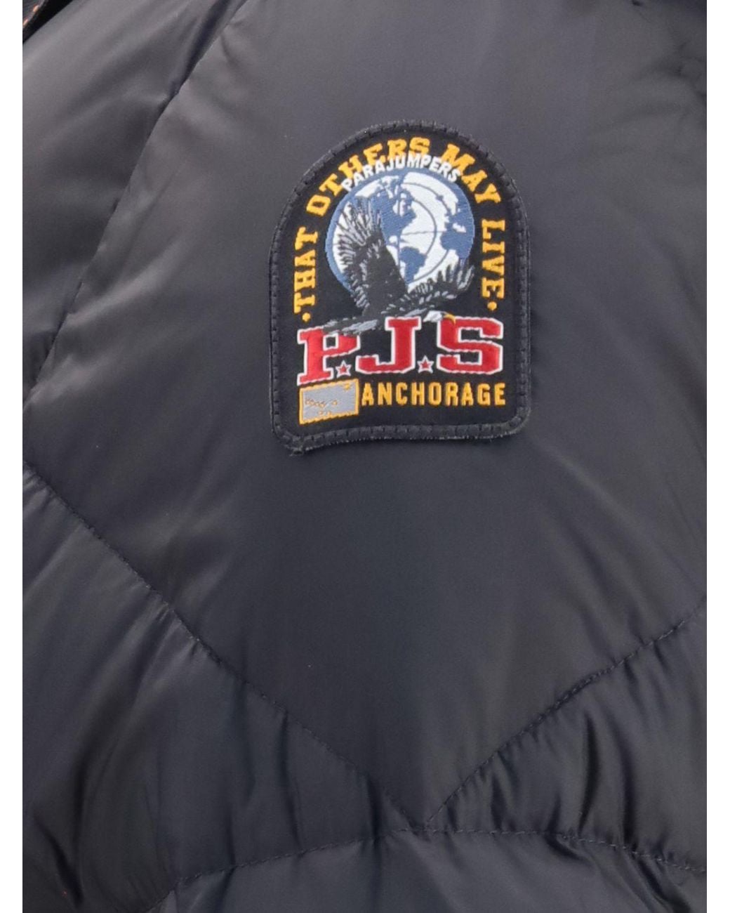 Parajumpers Blue Janet Long Quilted Nylon Down Jacket With Hood
