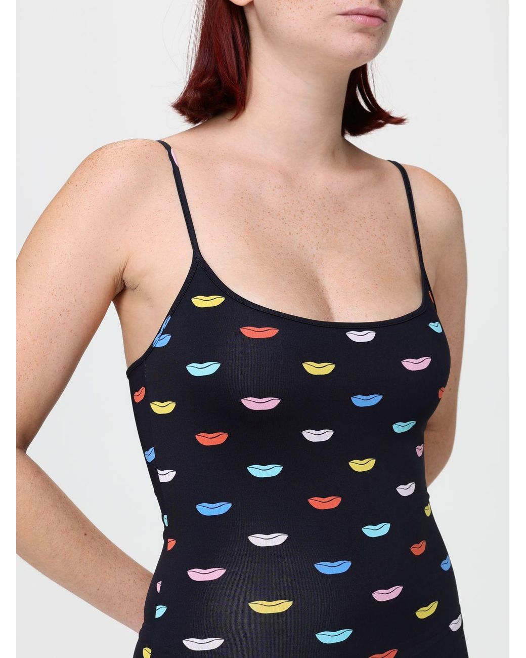 Fiorucci Blue Slim Fit Off-The-Shoulder Jumpsuit With A Graphic Print