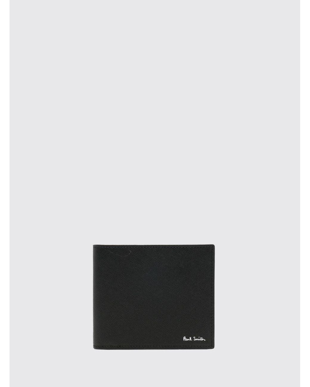 Paul Smith White Bifold Leather Wallet With Interior Graphic Print for men