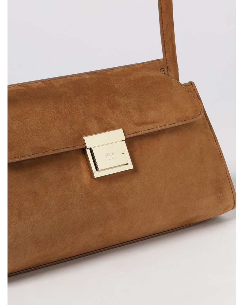 AMI Brown Mimi Suede Bag